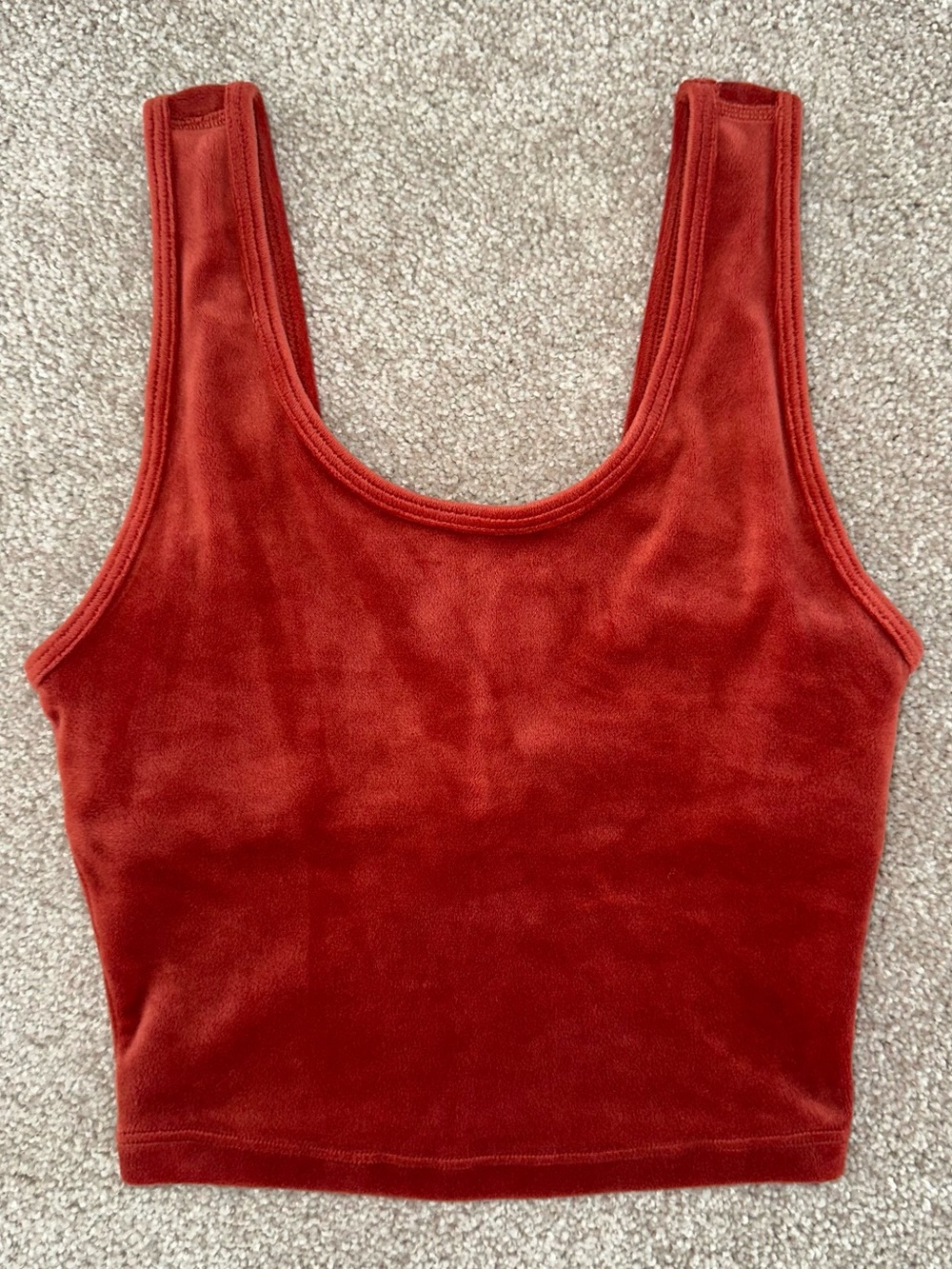 Aerie Offline Burnt Orange Velvet Crop Tank